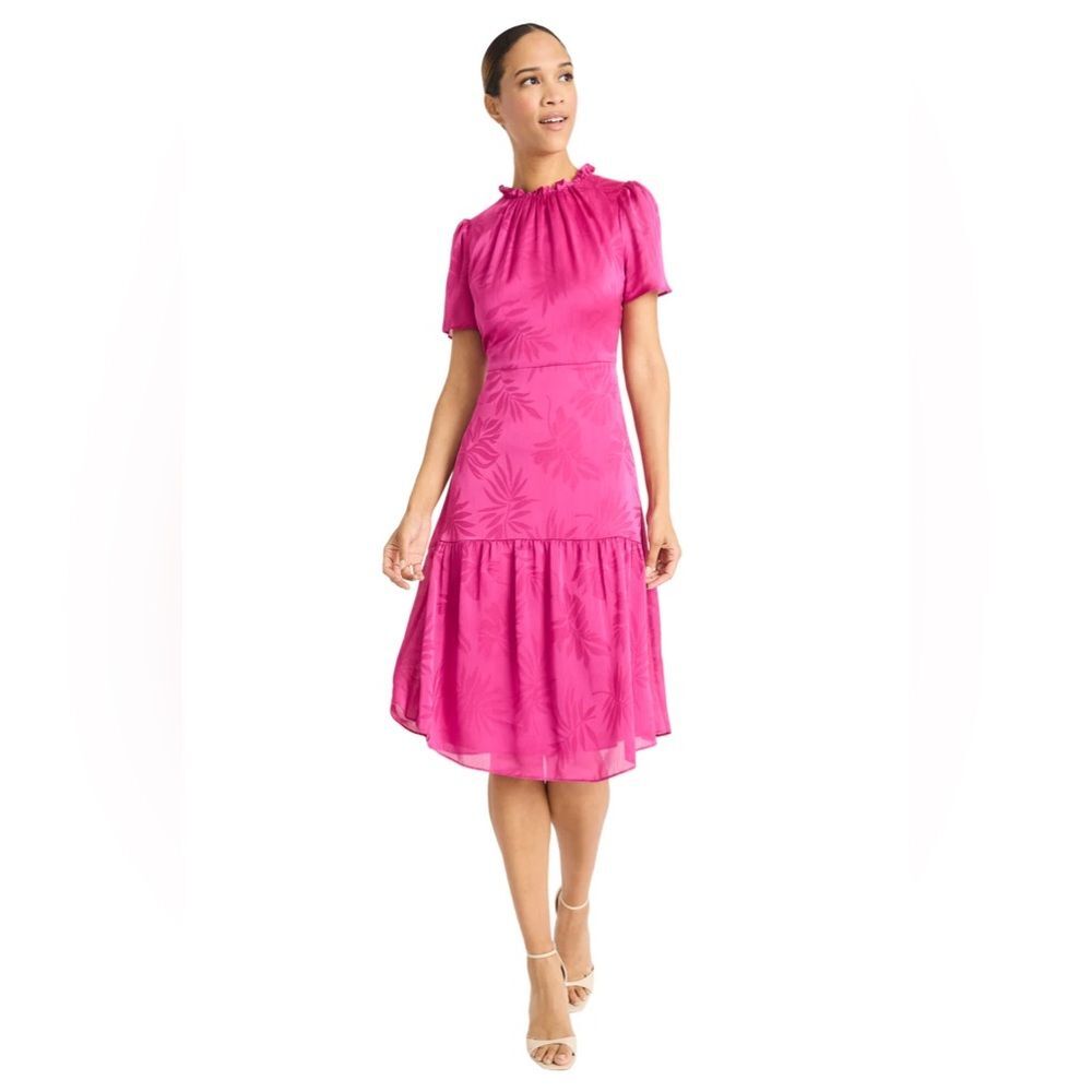 NWT Maggy London Lorraine Knee-Length A-Line Dress Size M Color Fuchsia